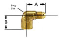 Female Elbow Forged Body 37deg Diagram